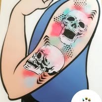 Colourful face-painting design by Sue