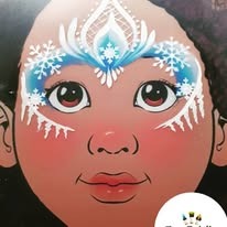 Colourful face-painting design by Sue