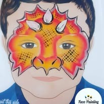 Fun face paint design by Sue