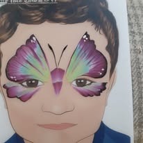 Colourful face-painting design by Sue
