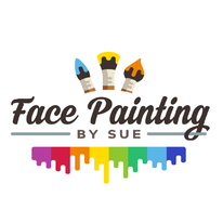 Colourful face-painting design by Sue