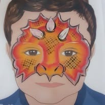Fun face paint design by Sue
