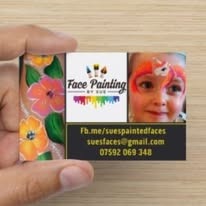 Colourful face-painting design by Sue